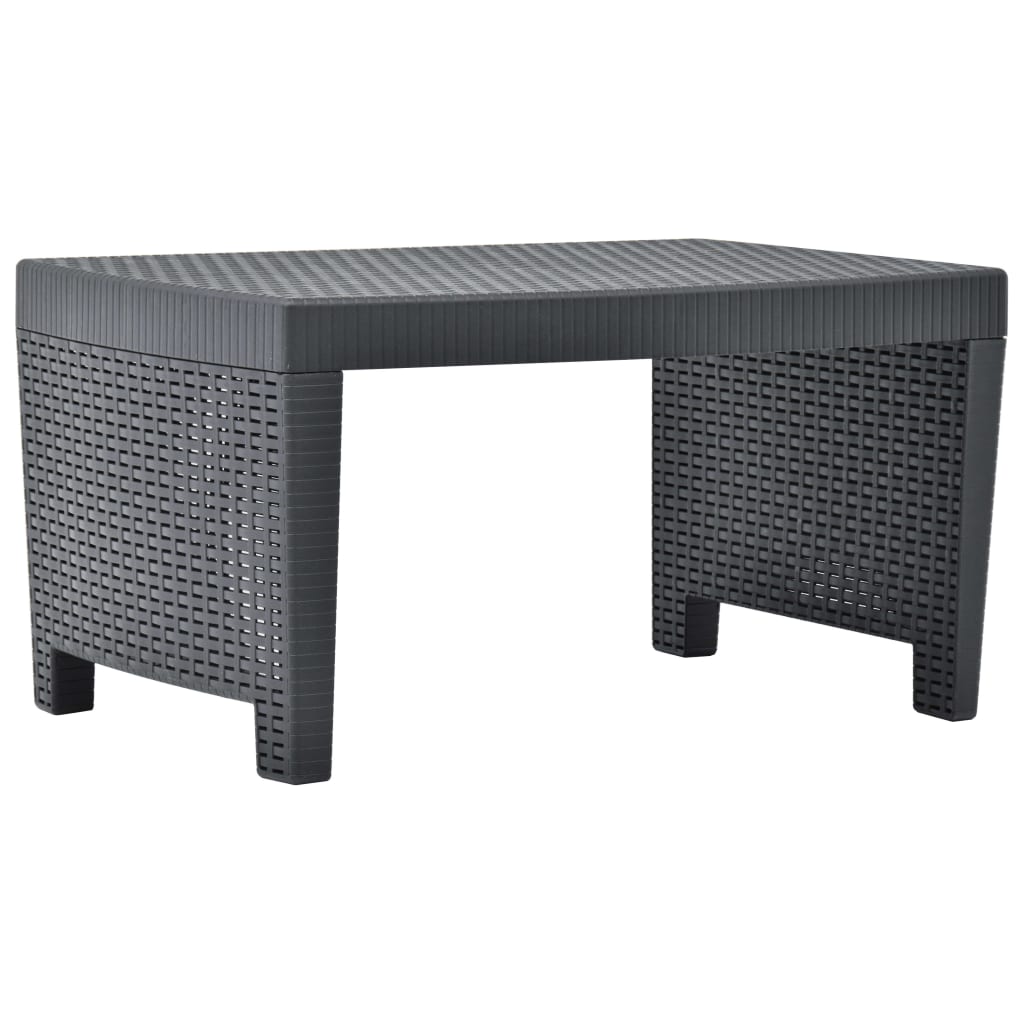 Set mobilier de grădină, 3 piese, antracit, plastic GartenMobel Dekor