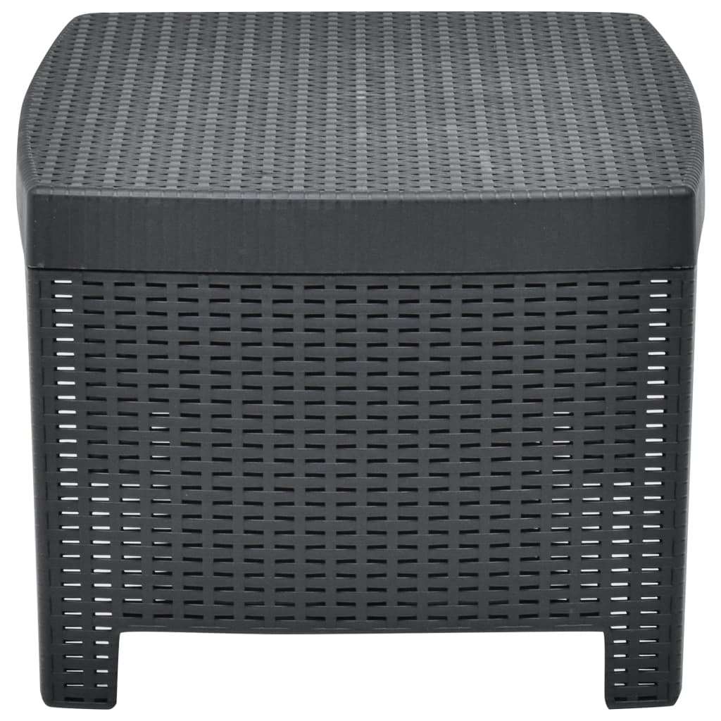 Set mobilier de grădină, 3 piese, antracit, plastic GartenMobel Dekor