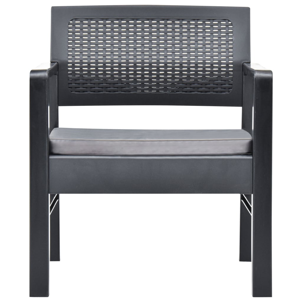 Set mobilier de grădină, 3 piese, antracit, plastic GartenMobel Dekor