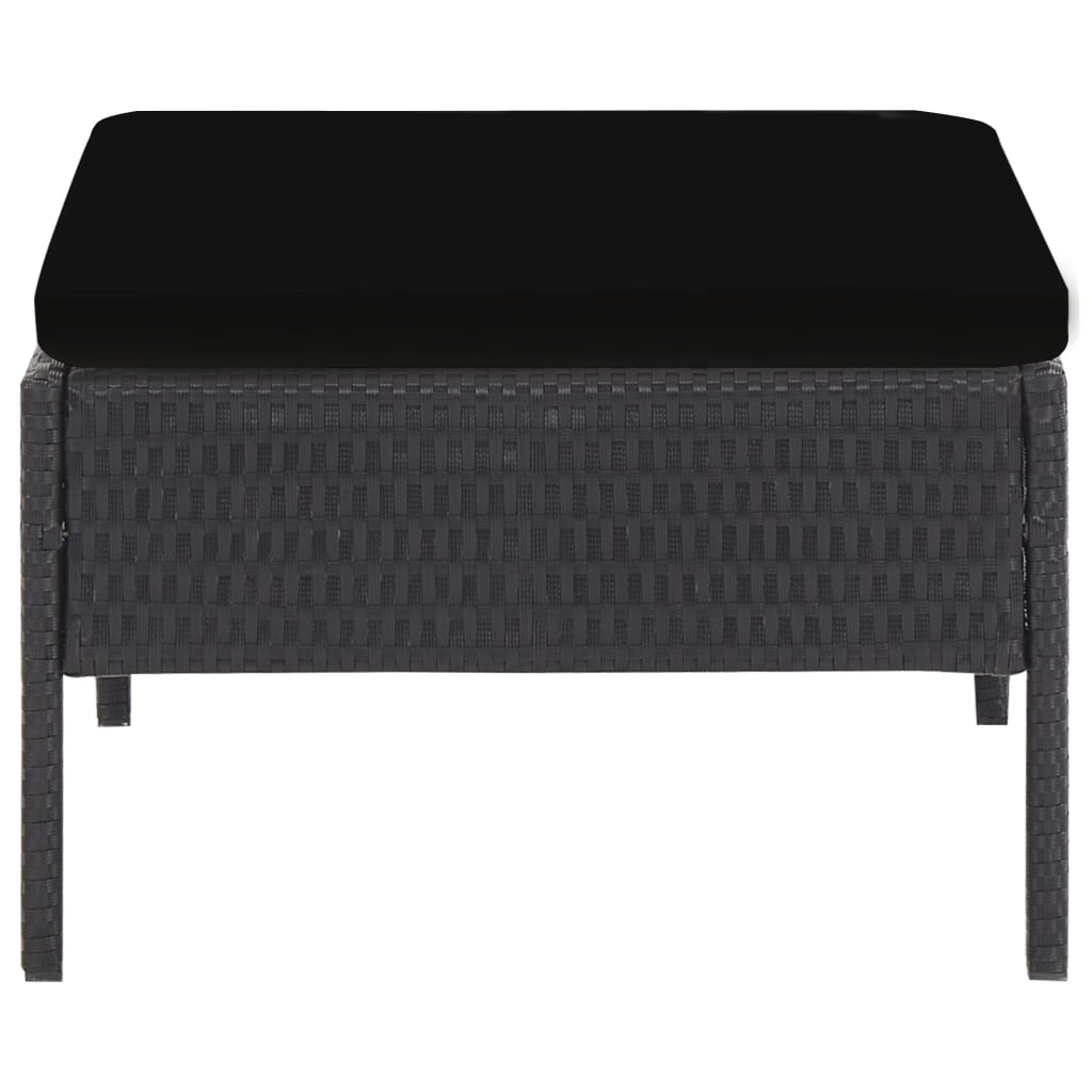 Set mobilier de grădină cu perne, 5 piese, negru, poliratan GartenMobel Dekor