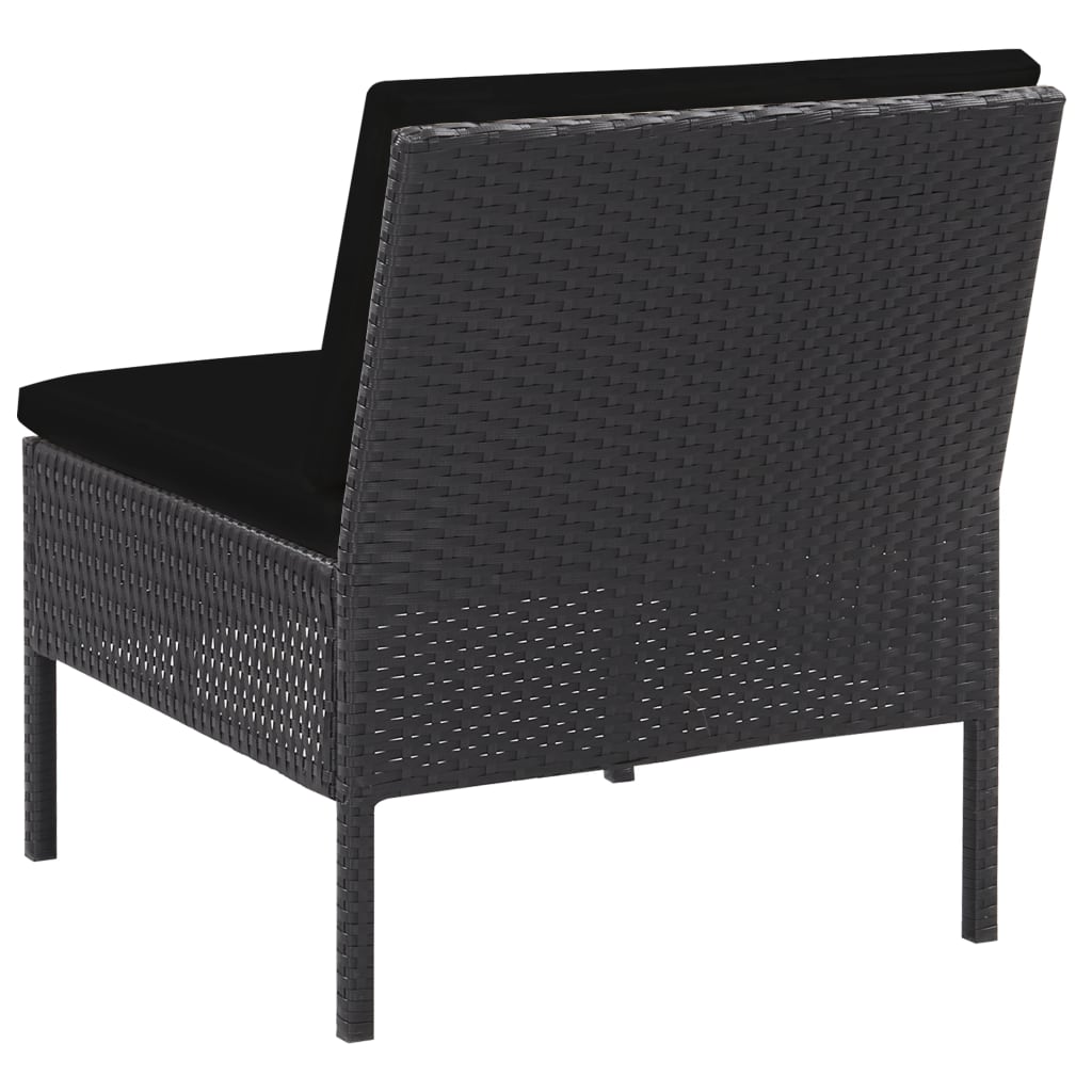 Set mobilier de grădină cu perne, 5 piese, negru, poliratan GartenMobel Dekor