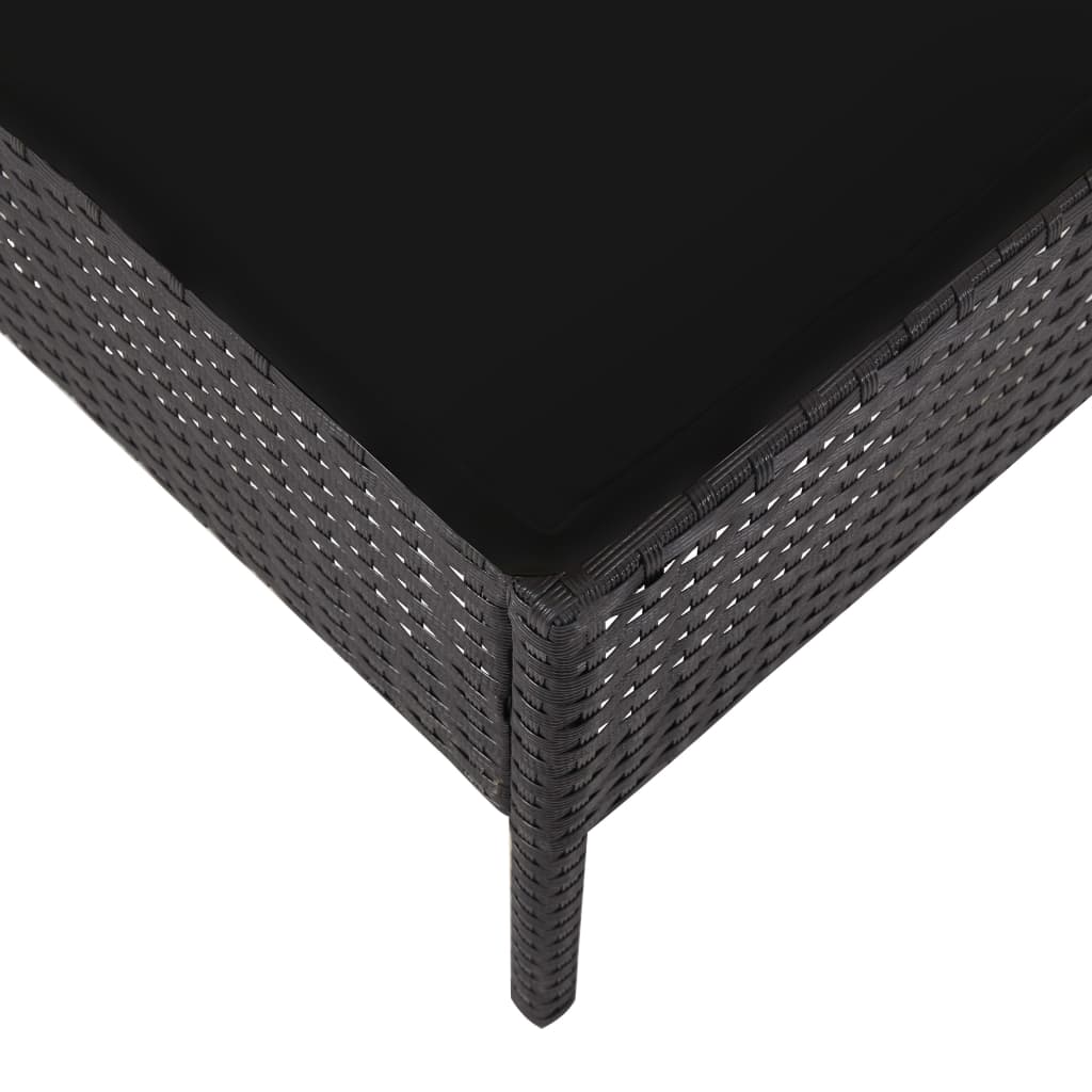 Set mobilier de grădină cu perne, 5 piese, negru, poliratan GartenMobel Dekor