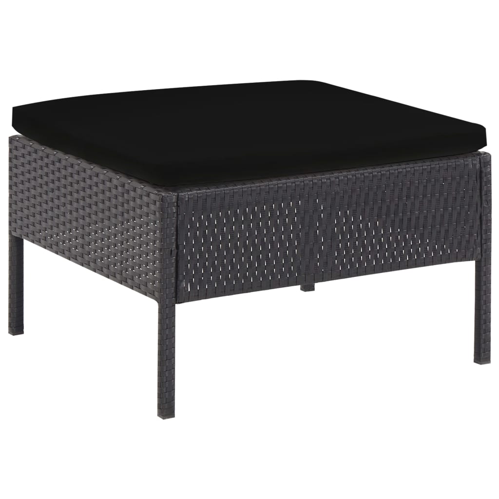 Set mobilier de grădină cu perne, 5 piese, negru, poliratan GartenMobel Dekor