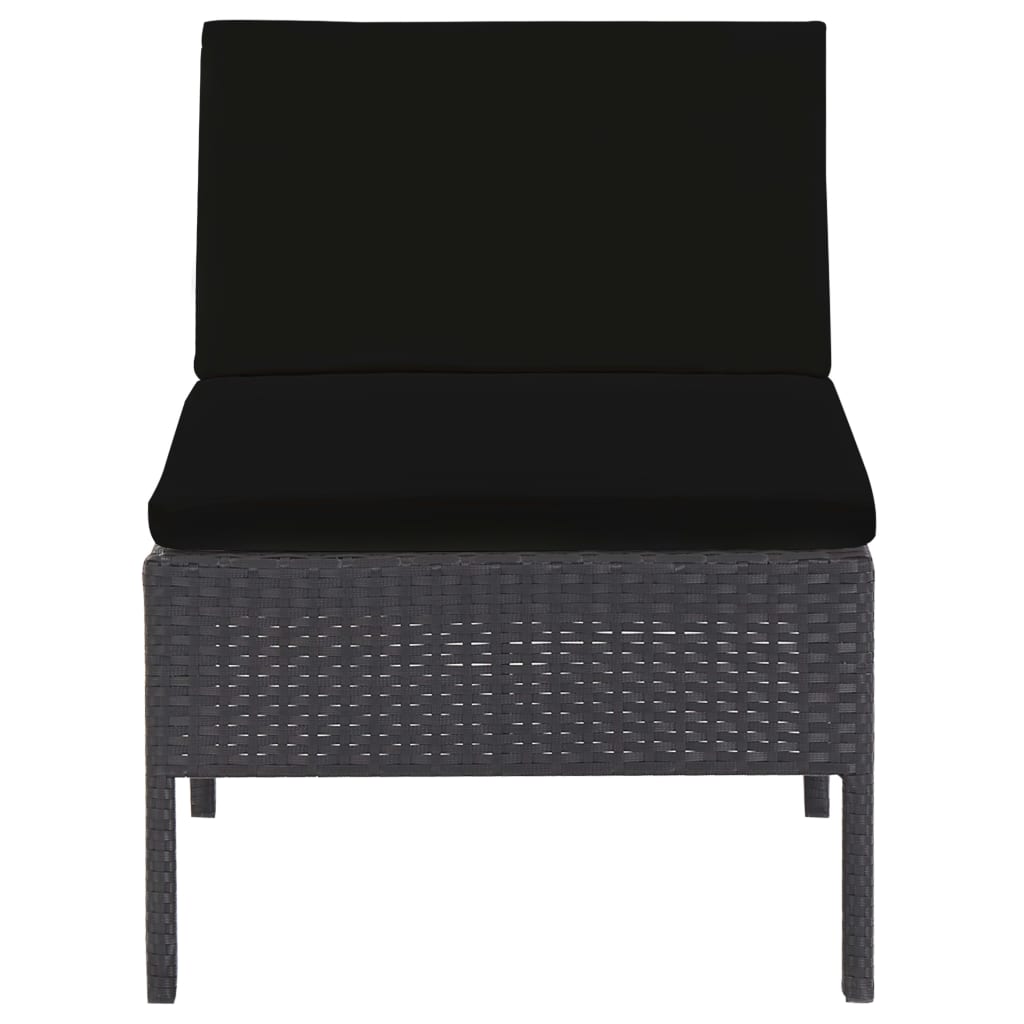 Set mobilier de grădină cu perne, 5 piese, negru, poliratan GartenMobel Dekor
