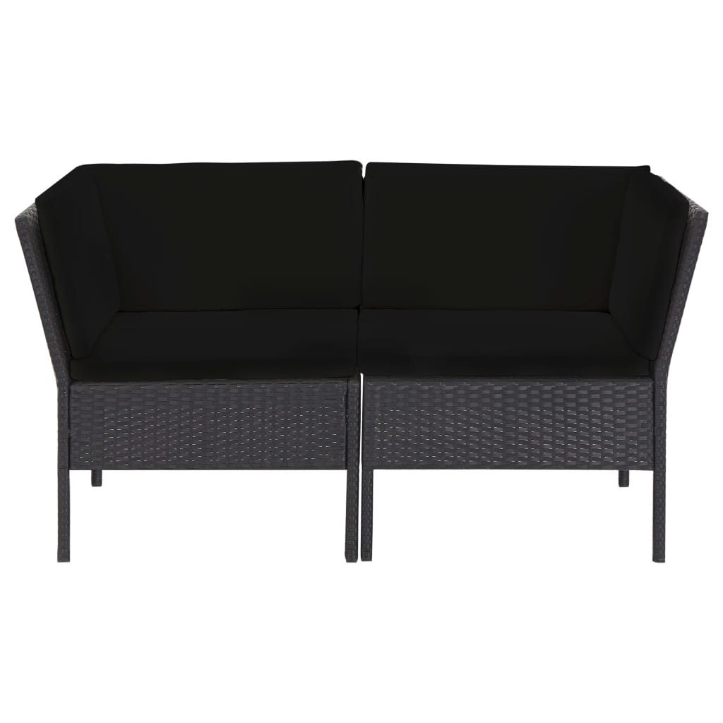 Set mobilier de grădină cu perne, 6 piese, negru, poliratan GartenMobel Dekor