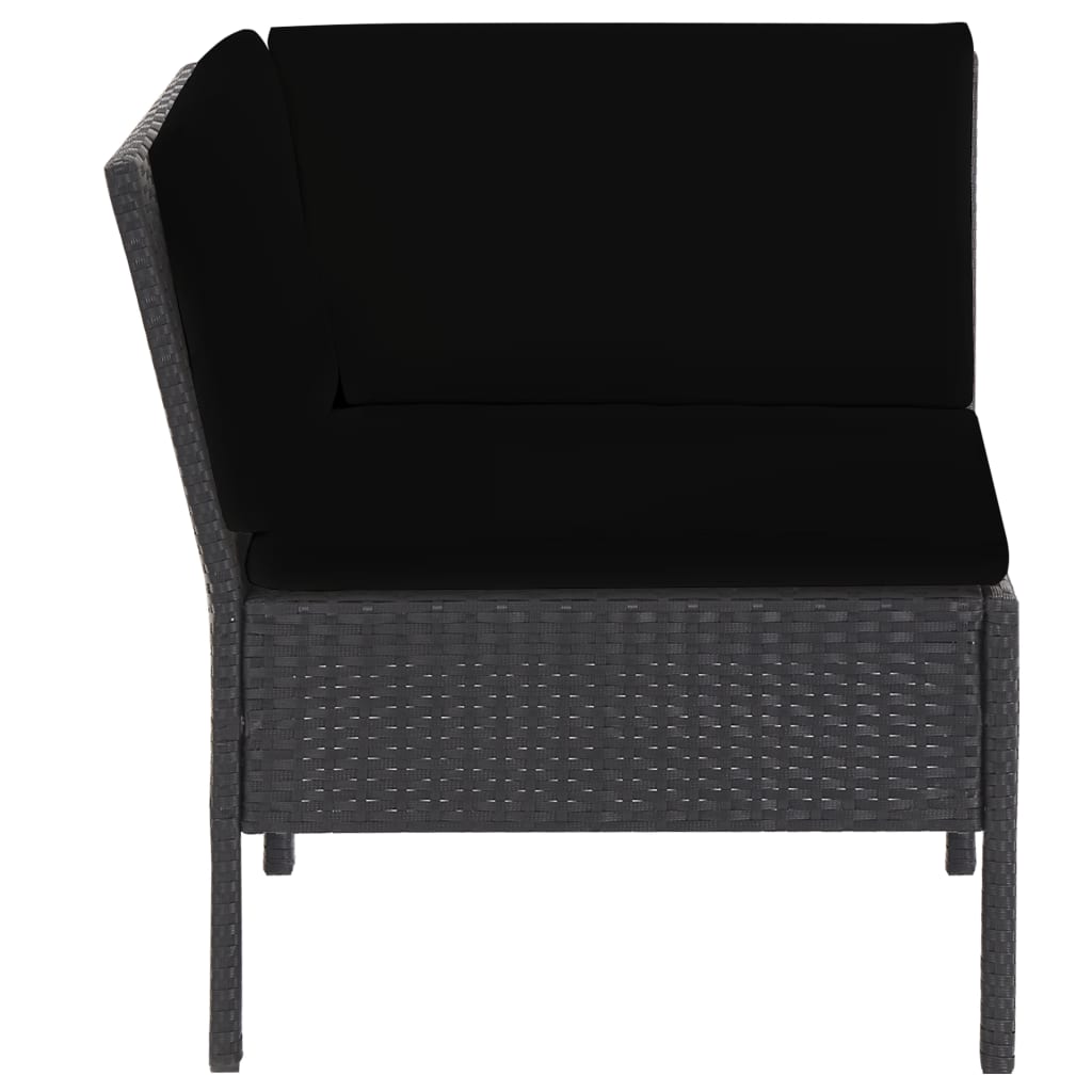 Set mobilier de grădină cu perne, 6 piese, negru, poliratan GartenMobel Dekor