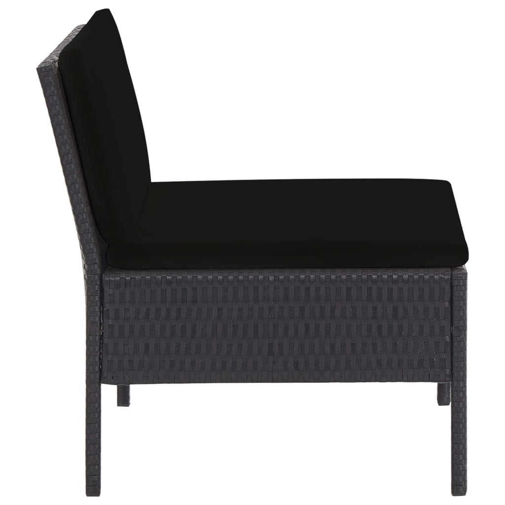 Set mobilier de grădină cu perne, 6 piese, negru, poliratan GartenMobel Dekor