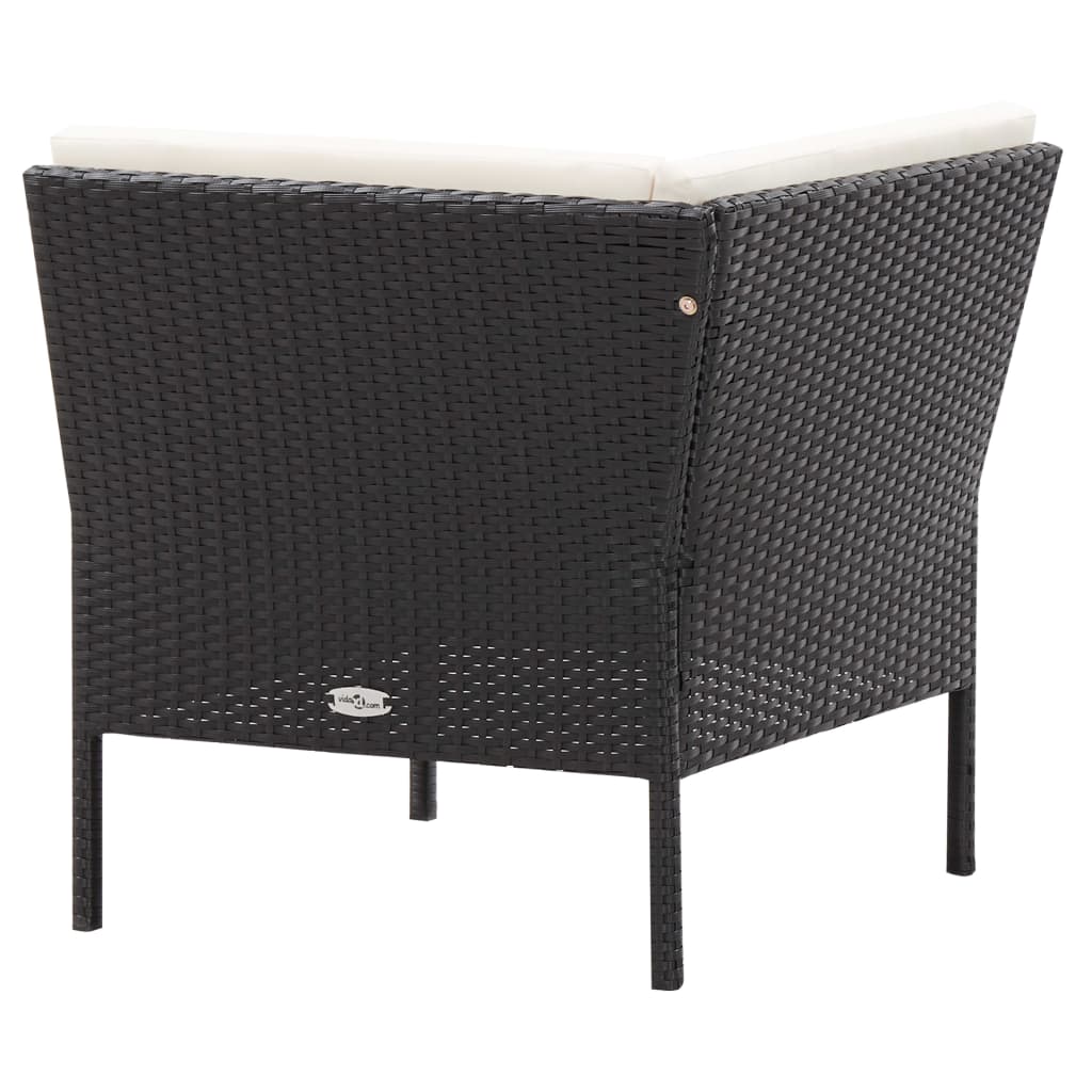 Set mobilier de grădină cu perne, 6 piese, negru, poliratan GartenMobel Dekor