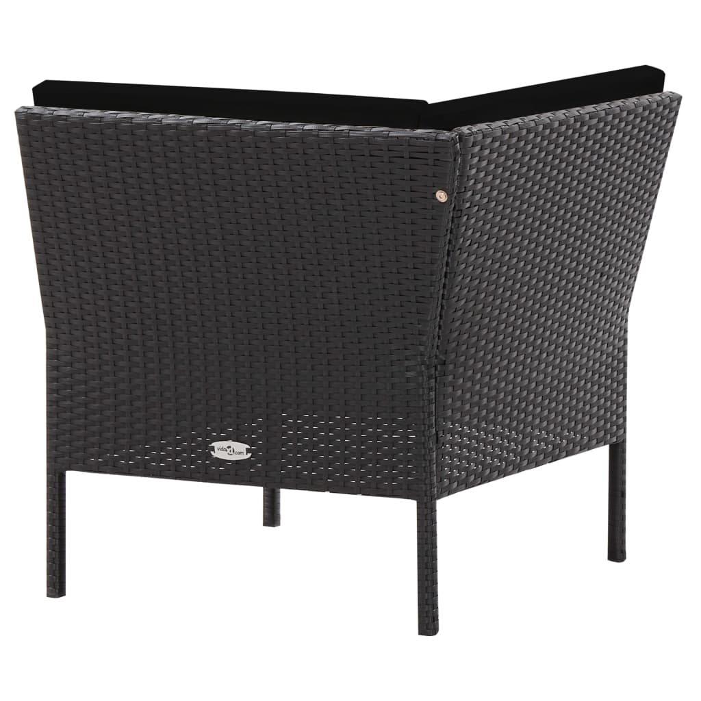Set mobilier de grădină cu perne, 6 piese, negru, poliratan GartenMobel Dekor
