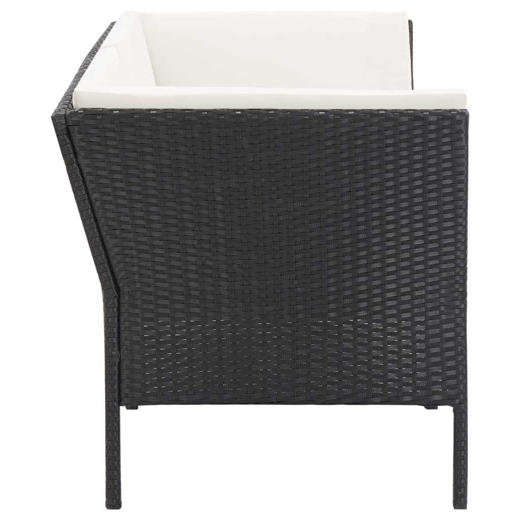 Set mobilier de grădină cu perne, 6 piese, negru, poliratan GartenMobel Dekor