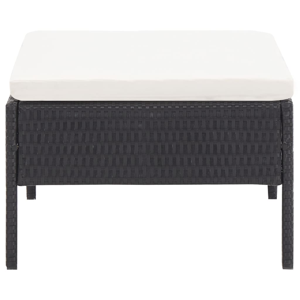 Set mobilier de grădină cu perne, 3 piese, negru, poliratan GartenMobel Dekor