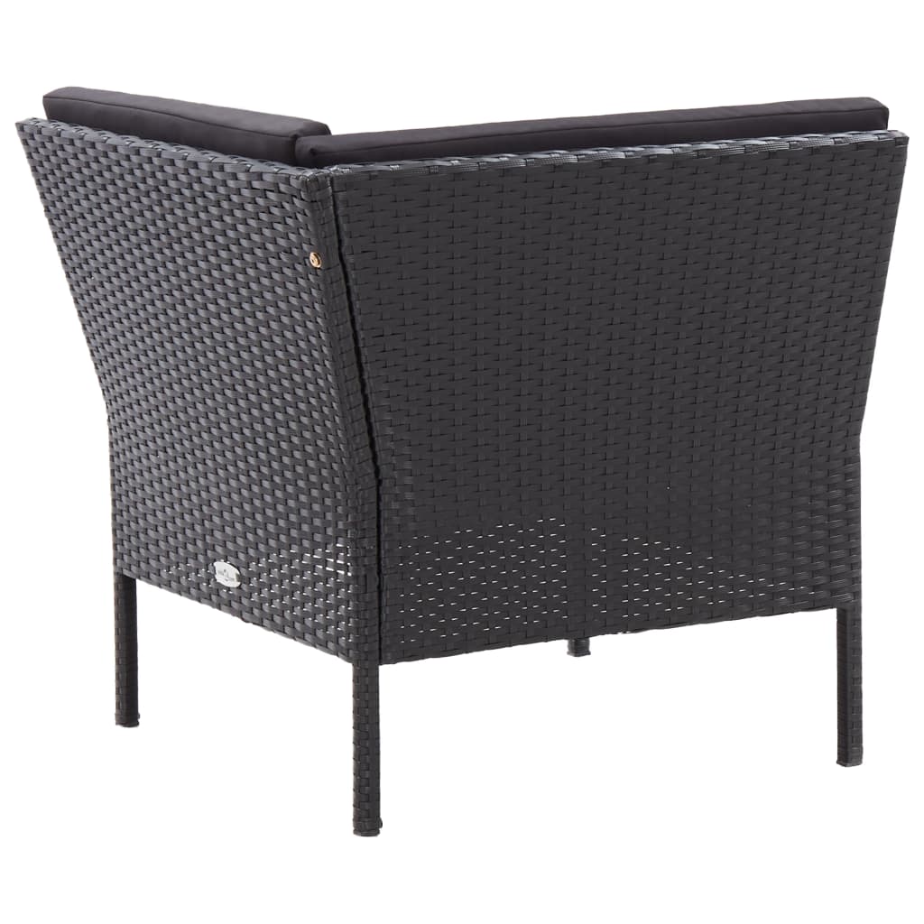 Set mobilier de grădină cu perne, 6 piese, negru, poliratan GartenMobel Dekor