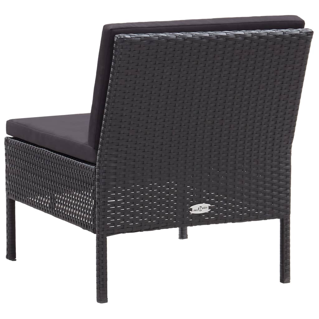 Set mobilier de grădină cu perne, 6 piese, negru, poliratan GartenMobel Dekor