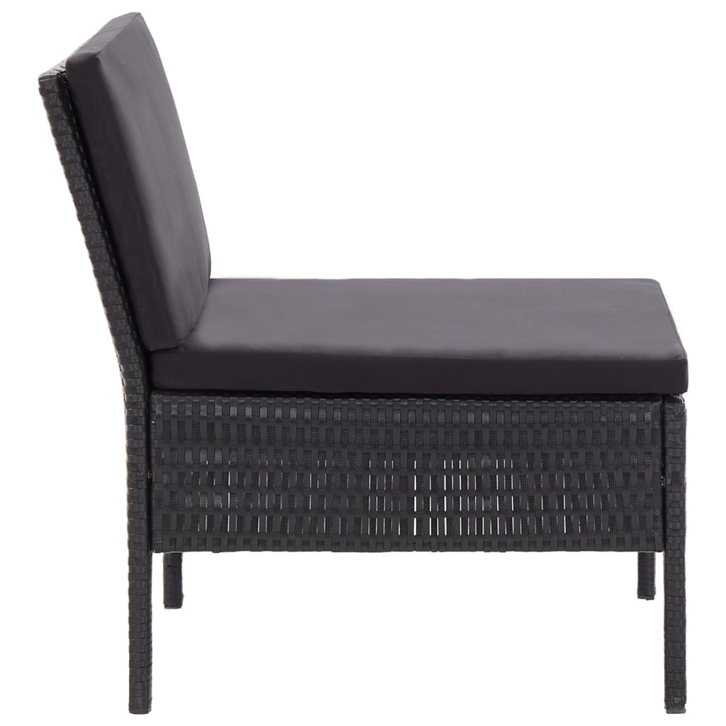 Set mobilier de grădină cu perne, 6 piese, negru, poliratan GartenMobel Dekor