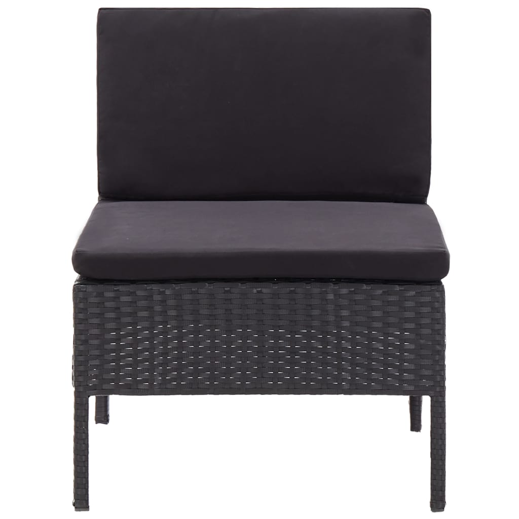 Set mobilier de grădină cu perne, 6 piese, negru, poliratan GartenMobel Dekor