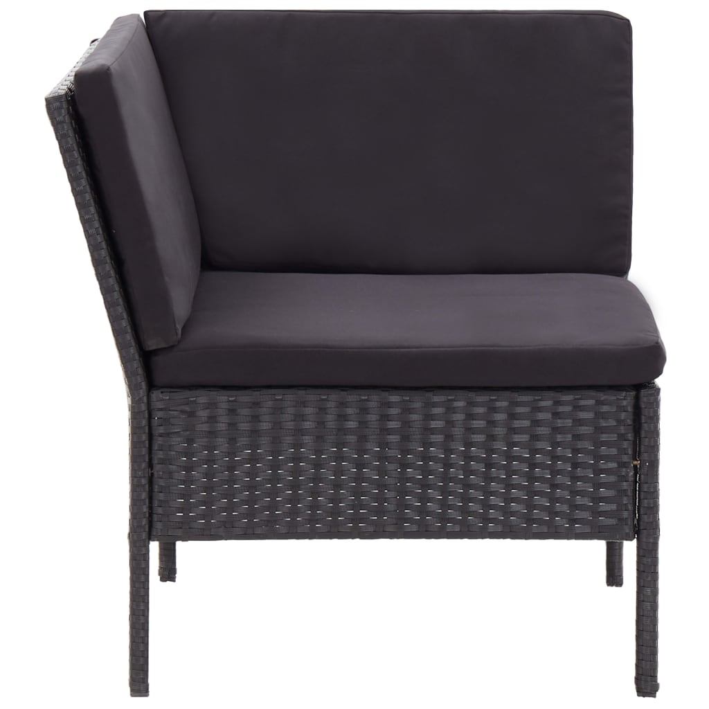 Set mobilier de grădină cu perne, 6 piese, negru, poliratan GartenMobel Dekor