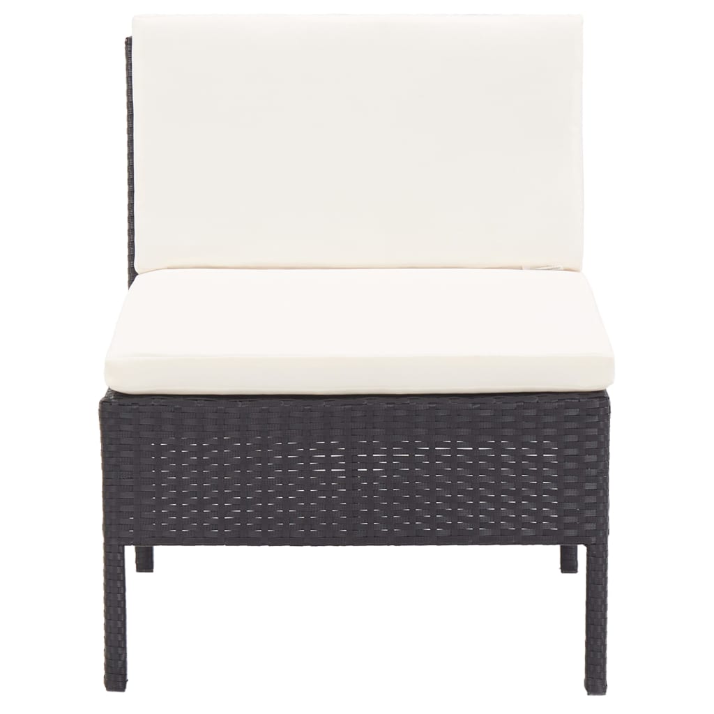 Set mobilier de grădină cu perne, 8 piese, negru, poliratan GartenMobel Dekor