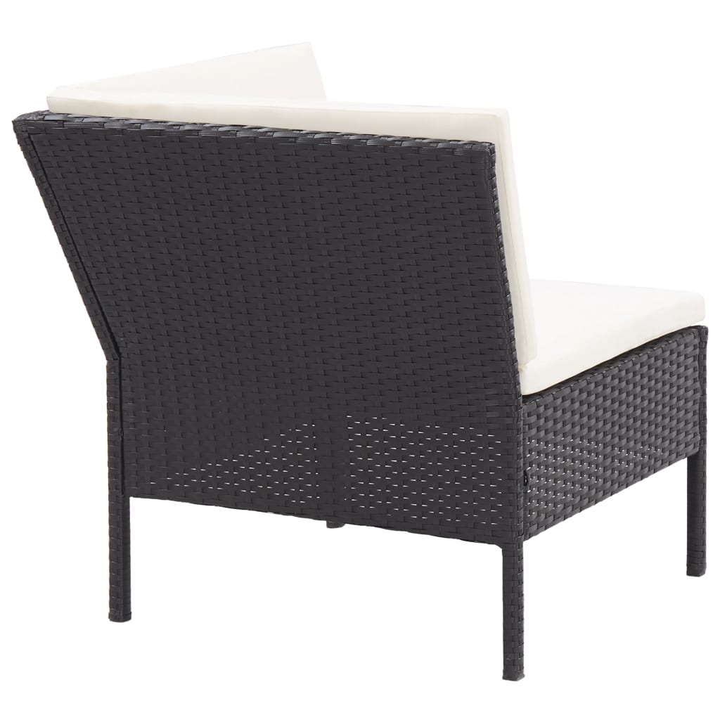 Set mobilier de grădină cu perne, 8 piese, negru, poliratan GartenMobel Dekor