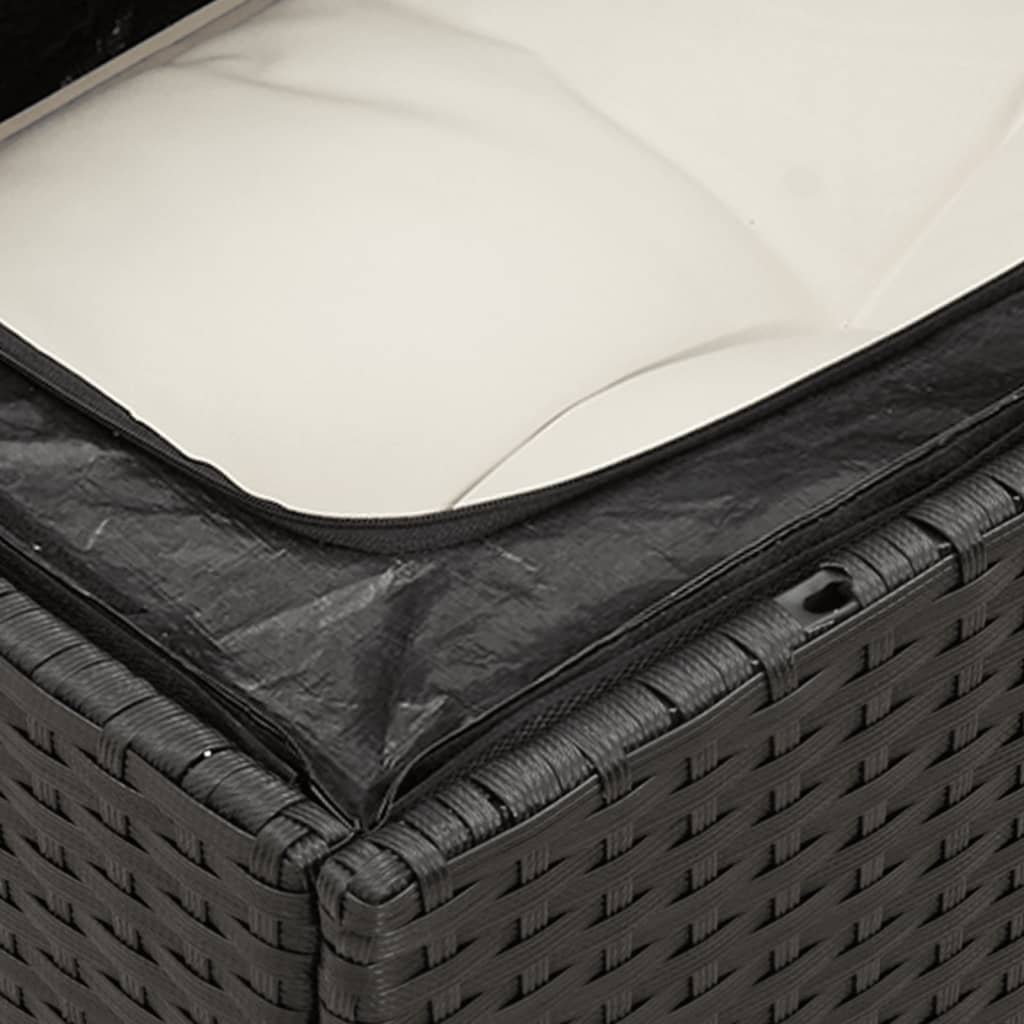 Set canapele de grădină cu perne, 10 piese, negru, poliratan GartenMobel Dekor