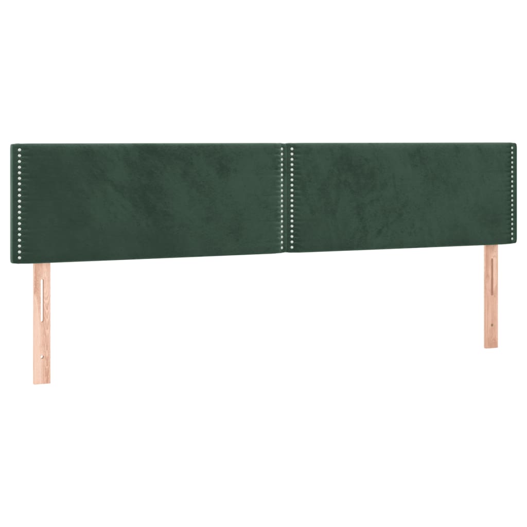 Pat cu arcuri, saltea și LED, verde închis, 120x190 cm, catifea GartenMobel Dekor
