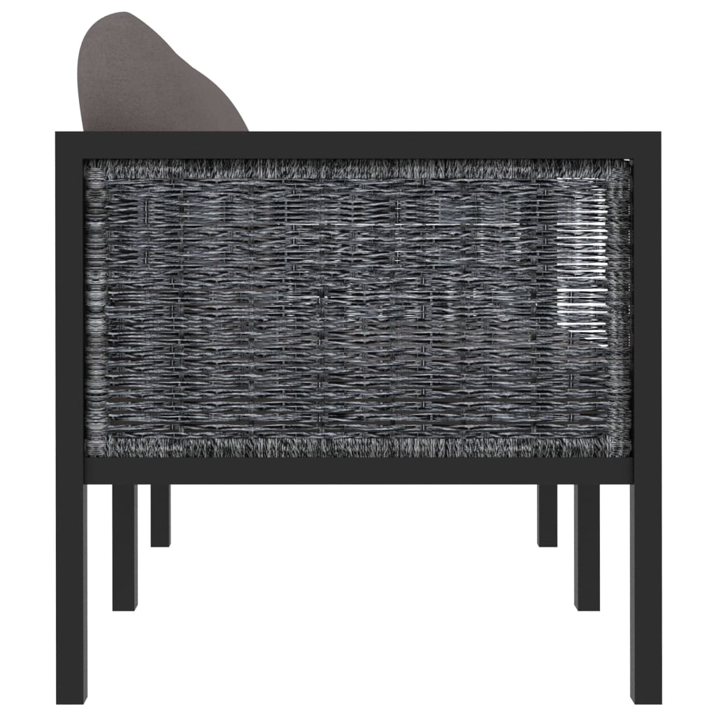 Canapea cu 2 locuri, cu perne, antracit, poliratan GartenMobel Dekor