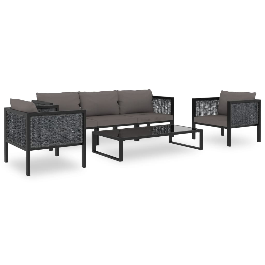 Set mobilier de grădină cu perne, 6 piese, antracit, poliratan GartenMobel Dekor