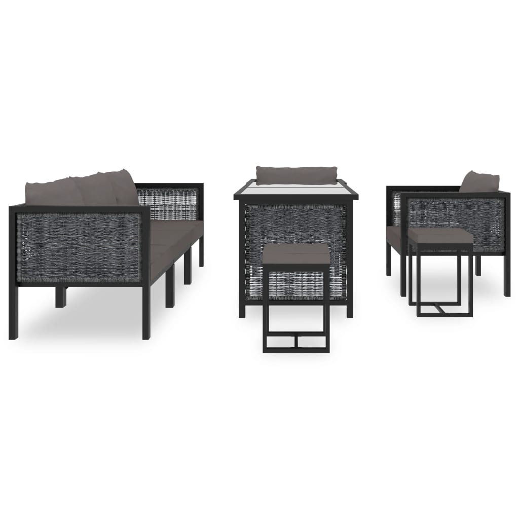 Set mobilier de grădină cu perne, 8 piese, antracit, poliratan GartenMobel Dekor
