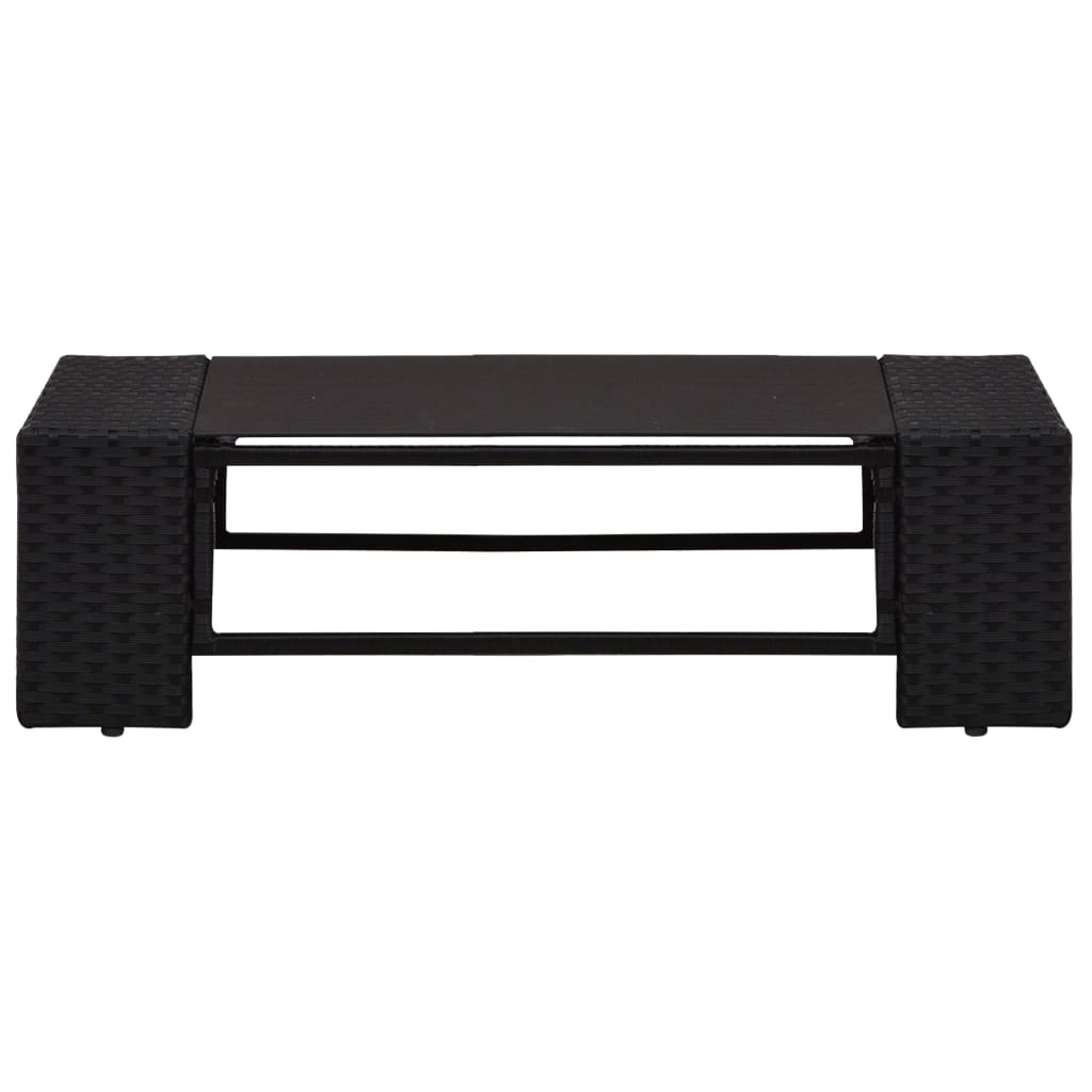 Set mobilier de grădină, 2 piese, negru, poliratan GartenMobel Dekor