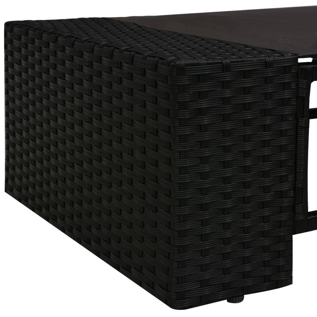 Set mobilier de grădină, 2 piese, negru, poliratan GartenMobel Dekor