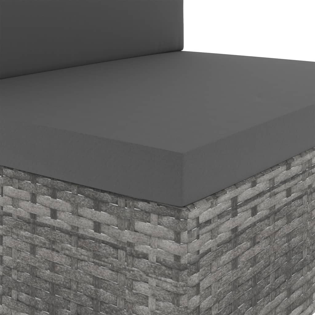 Canapea modulară cu 2 locuri, gri, poliratan GartenMobel Dekor