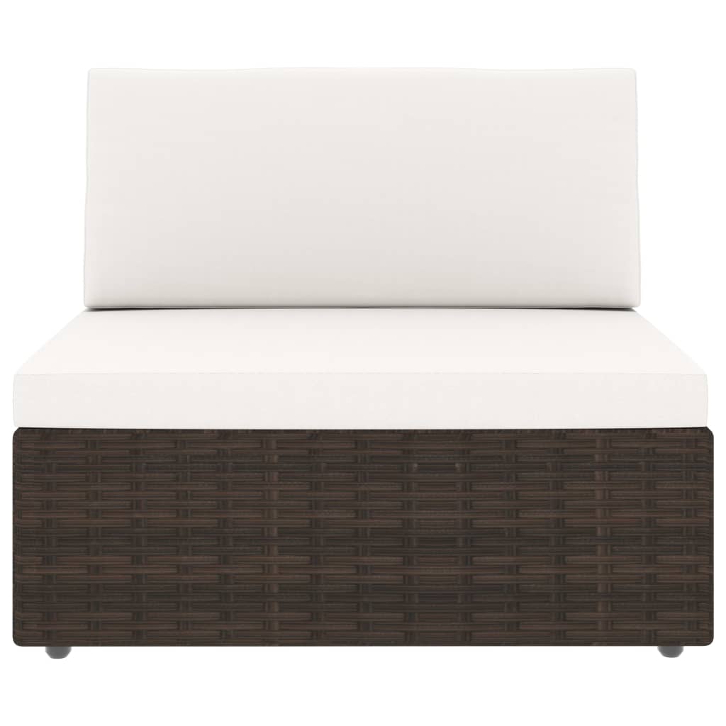 Canapea modulară cu 2 locuri, maro, poliratan GartenMobel Dekor