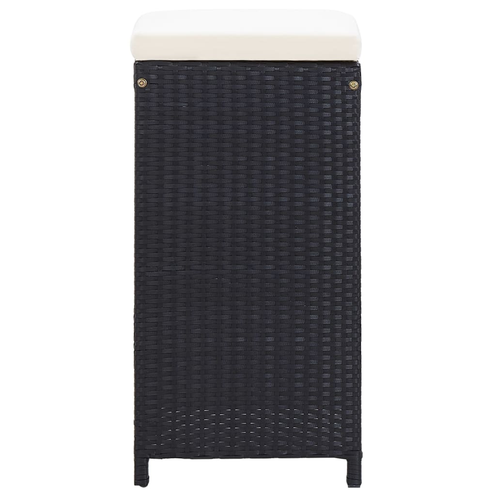 Set mobilier bar de grădină cu perne, 7 piese, negru, poliratan GartenMobel Dekor