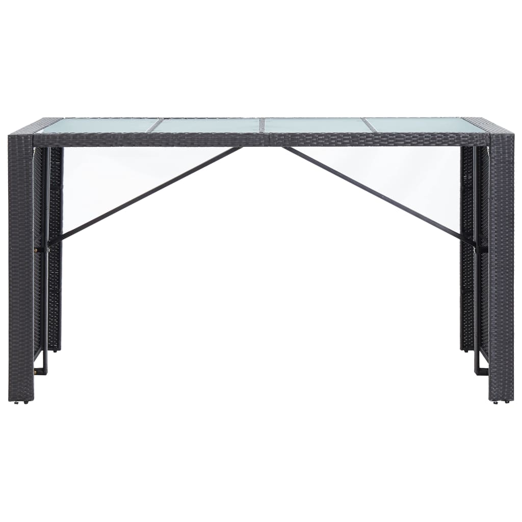 Set mobilier de bar de exterior, negru, poliratan GartenMobel Dekor