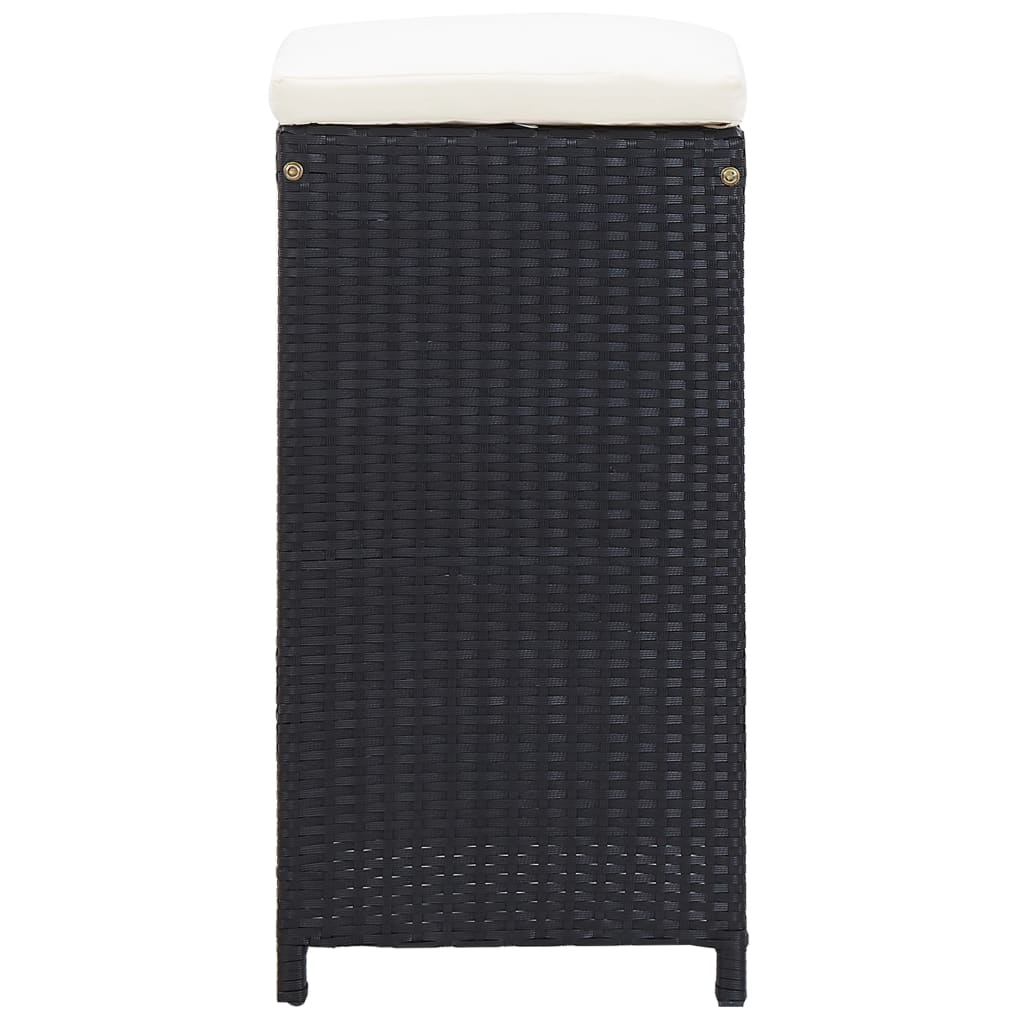 Set mobilier de bar de exterior, negru, poliratan GartenMobel Dekor