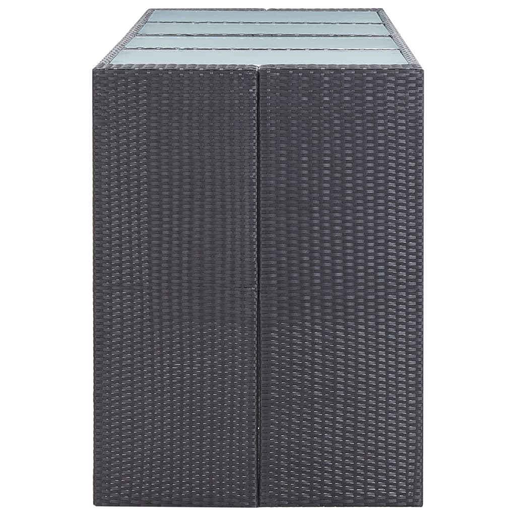 Set mobilier de bar de exterior, negru, poliratan GartenMobel Dekor