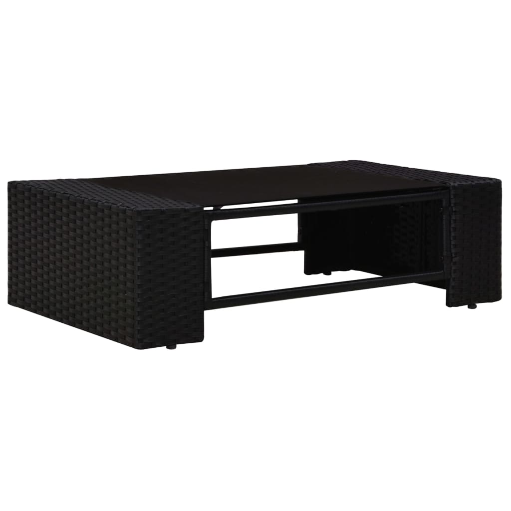 Set mobilier de grădină, 3 piese, negru, poliratan GartenMobel Dekor