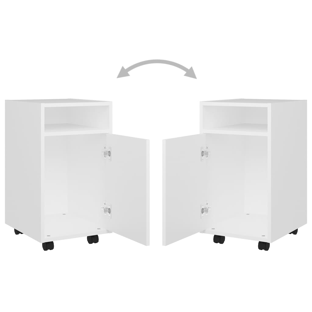 Dulap lateral cu roți, alb, 33x38x60 cm, PAL GartenMobel Dekor