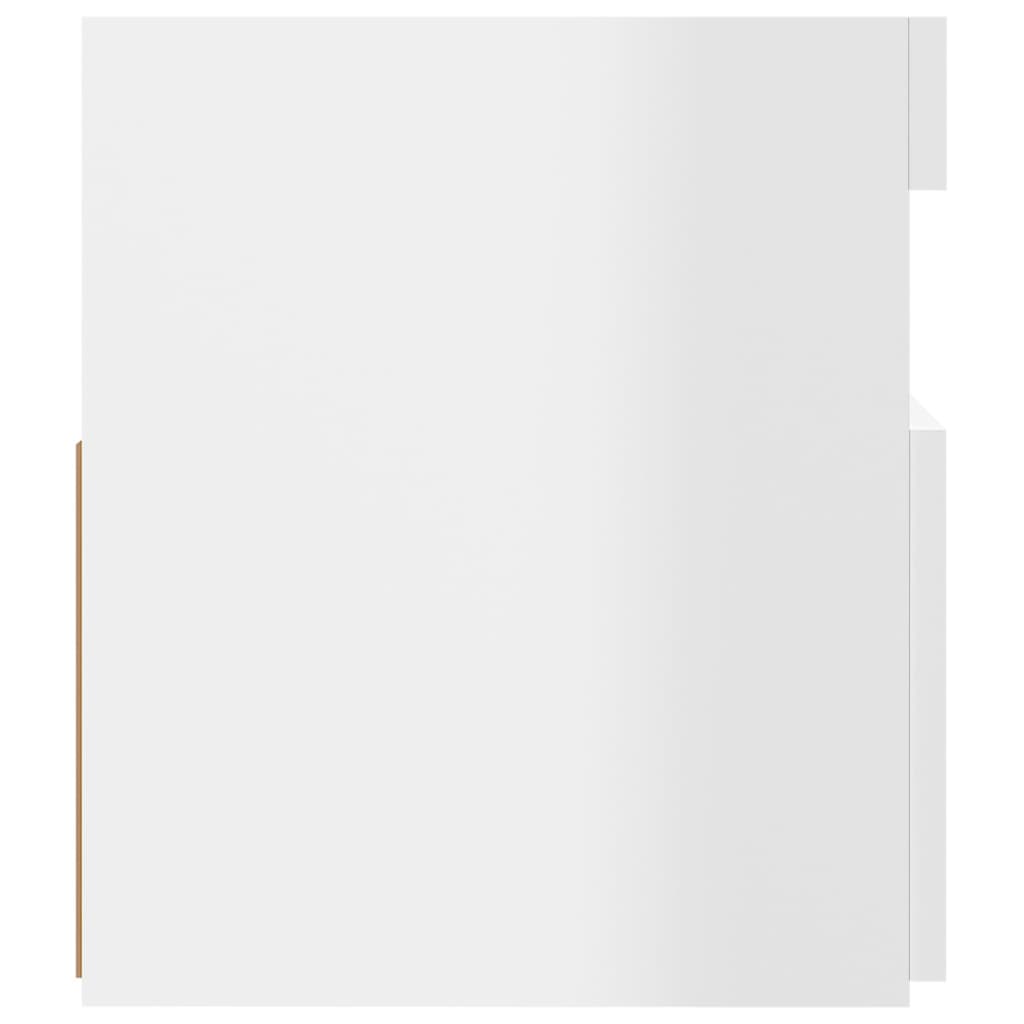 Comodă TV cu lumini LED, alb extralucios, 120x35x40 cm GartenMobel Dekor