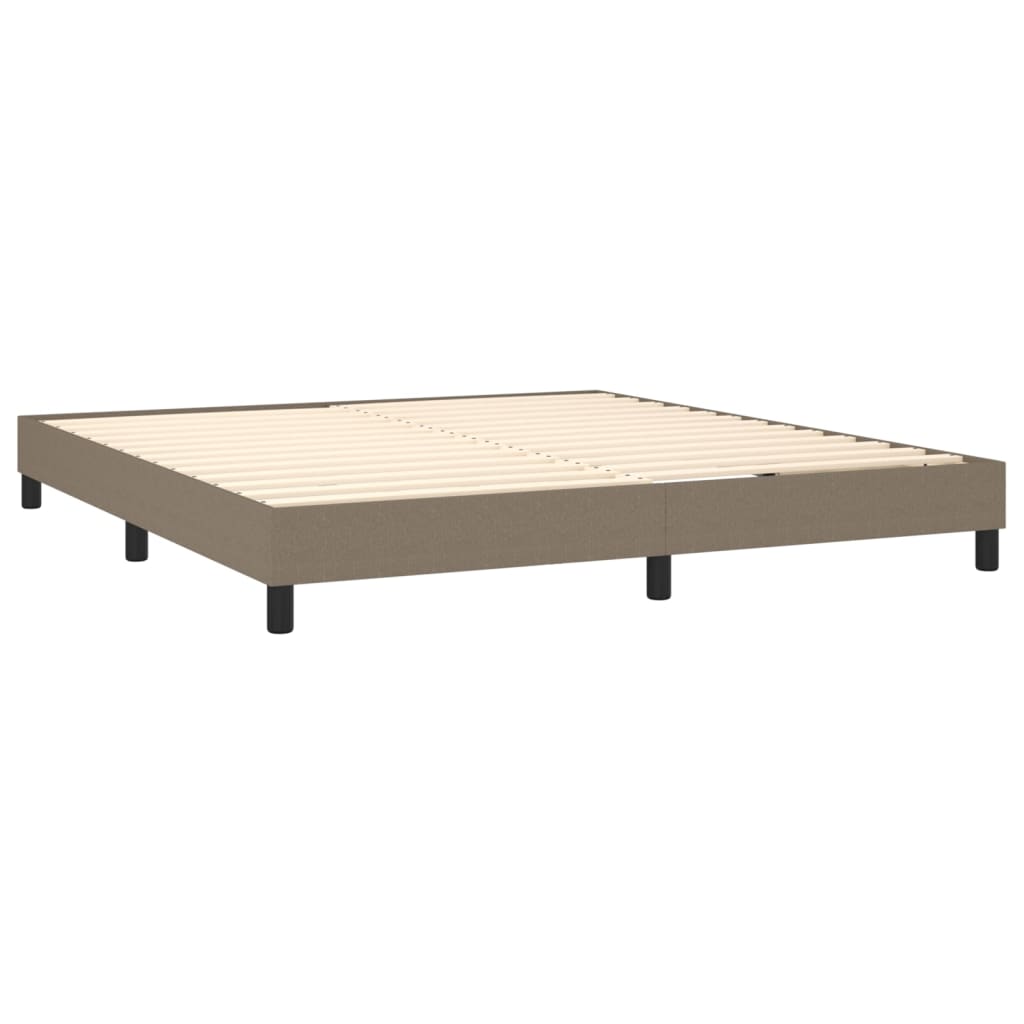 Pat cu arcuri, saltea și LED, gri taupe, 180x200 cm, textil GartenMobel Dekor