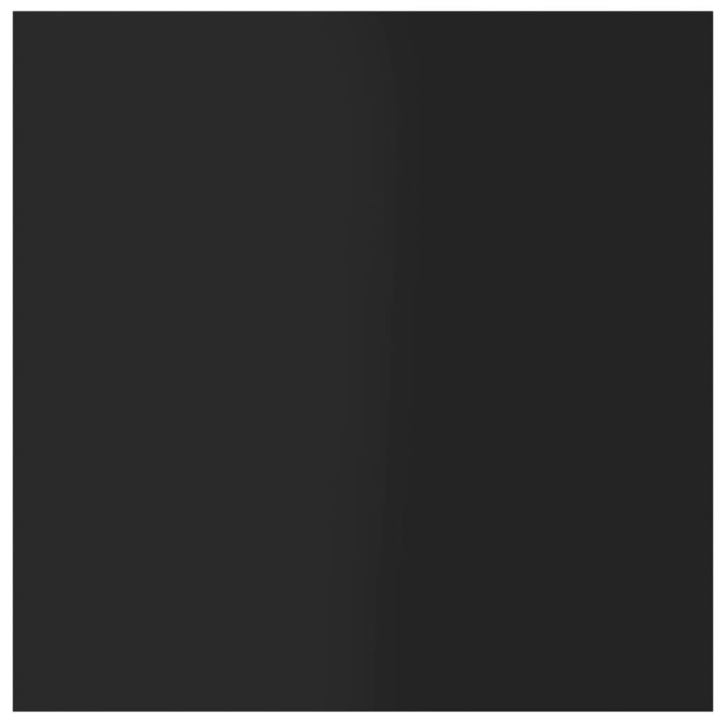 Plăci bibliotecă, 8 buc. negru extralucios 40 x 40 x 1,5 cm PAL GartenMobel Dekor