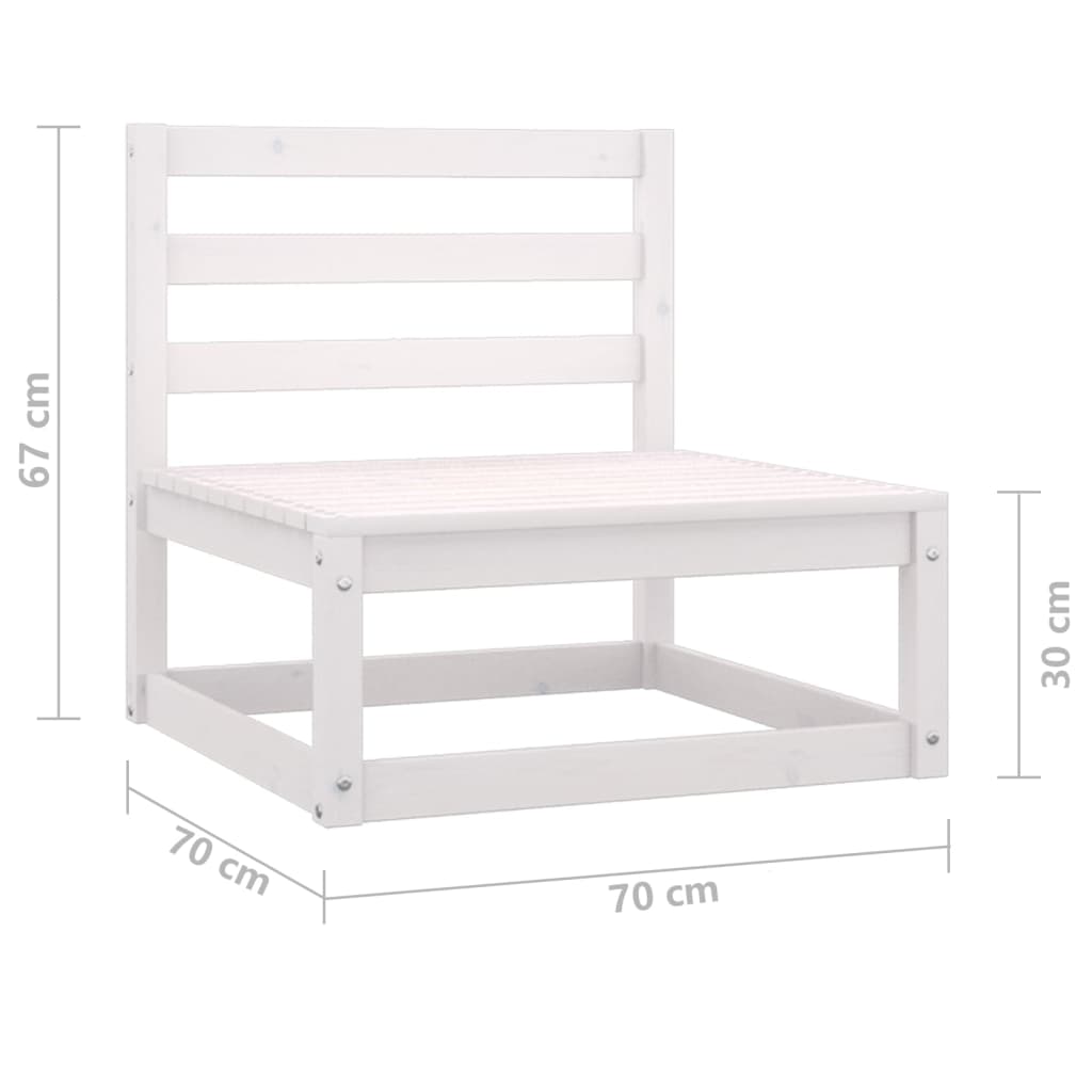 Set mobilier de grădină, 2 piese, alb, lemn masiv de pin GartenMobel Dekor
