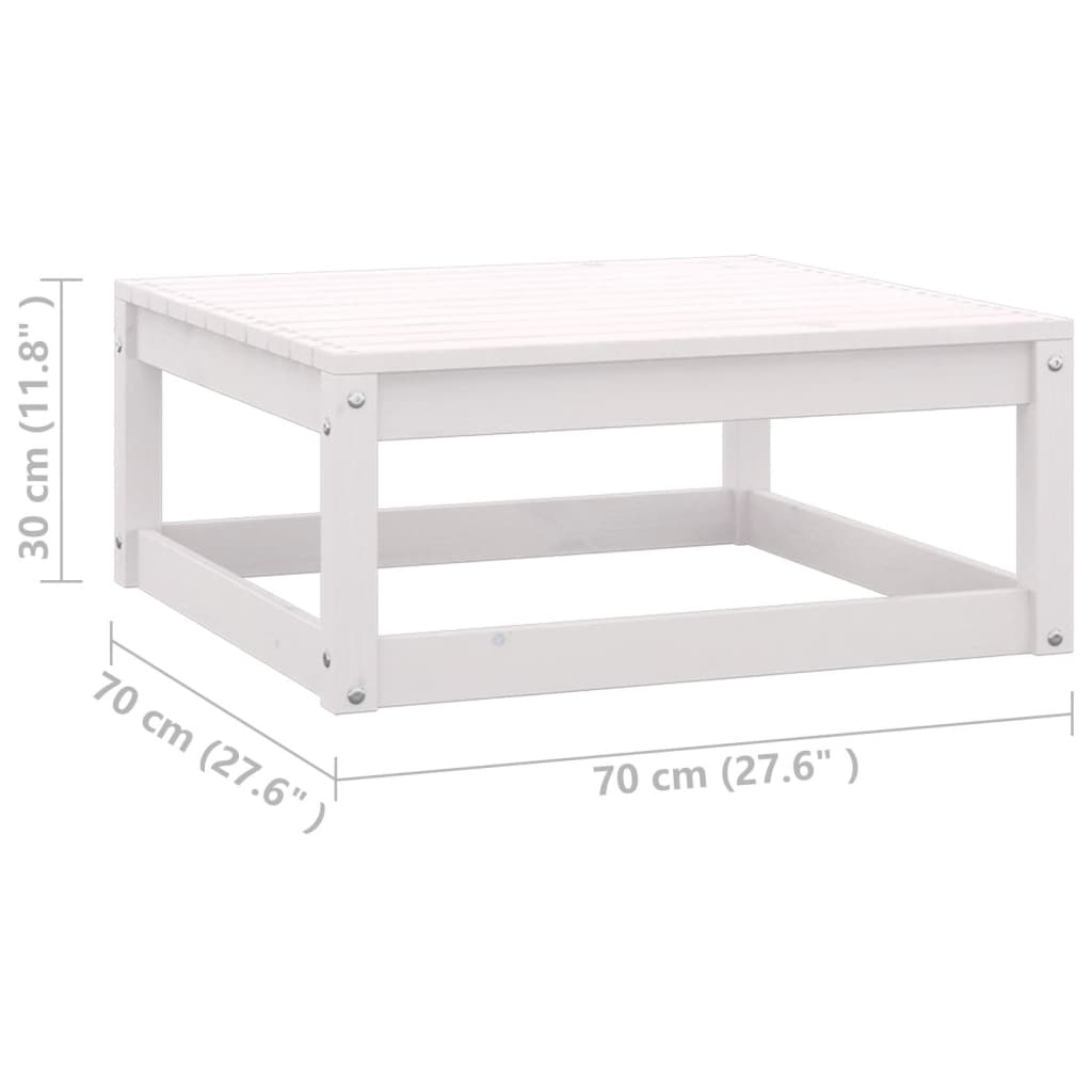 Set mobilier de grădină cu perne, 3 piese, alb, lemn masiv pin GartenMobel Dekor