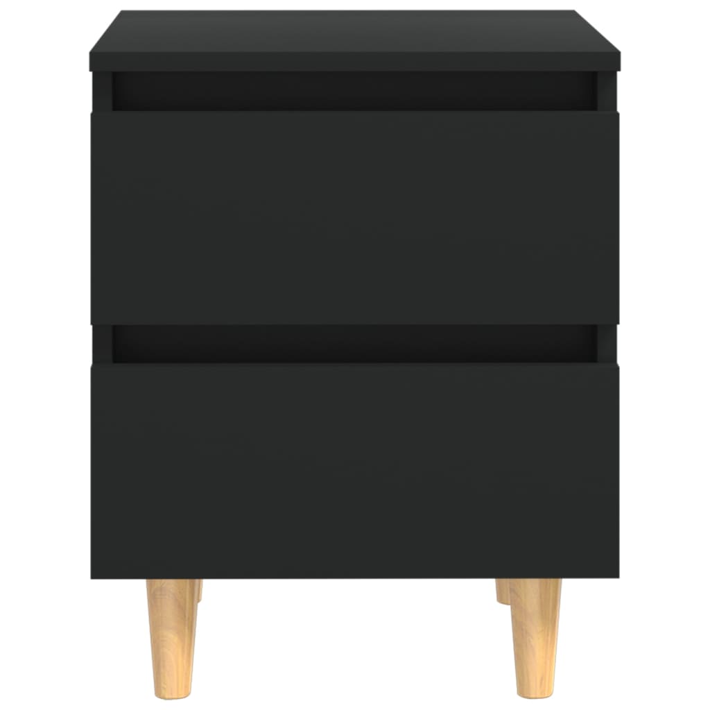 Noptiere cu picioare lemn masiv pin, 2 buc., negru, 40x35x50 cm GartenMobel Dekor