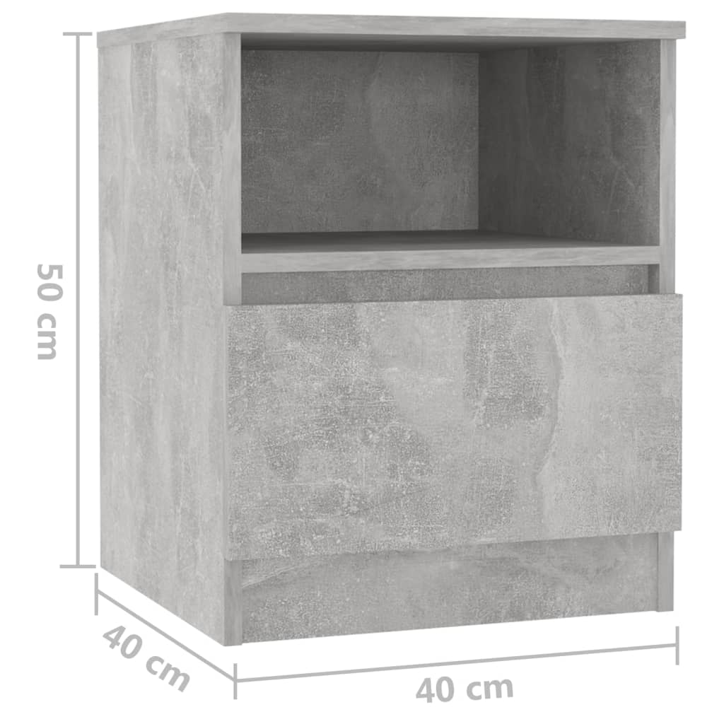 Noptiere, 2 buc., gri beton, 40x40x50 cm, PAL GartenMobel Dekor
