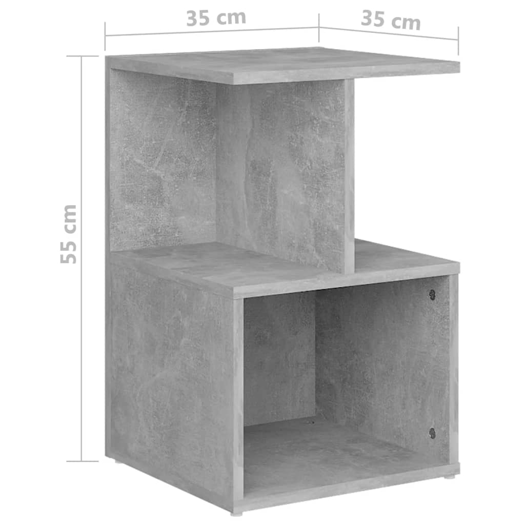 Noptiere, 2 buc., gri beton, 35x35x55 cm, PAL GartenMobel Dekor