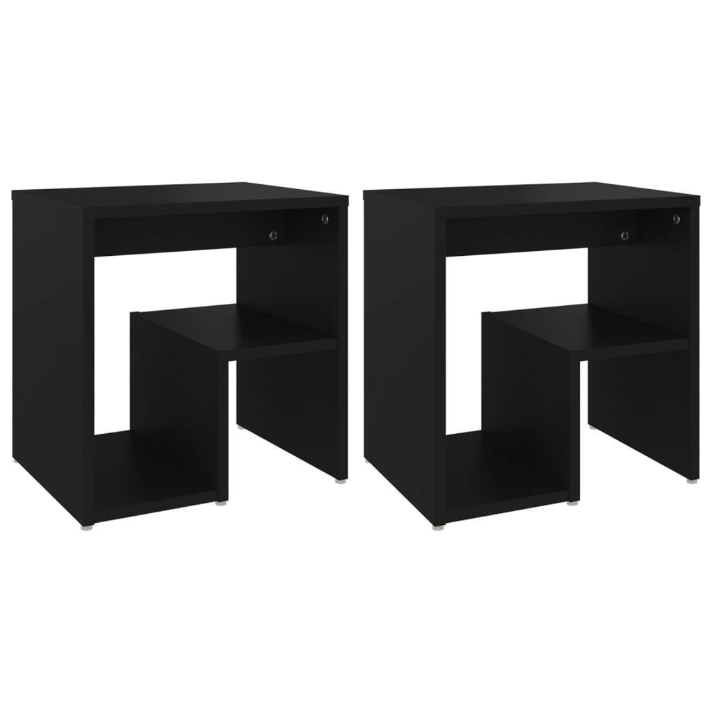 Noptiere, 2 buc., negru, 40x30x40 cm, PAL GartenMobel Dekor