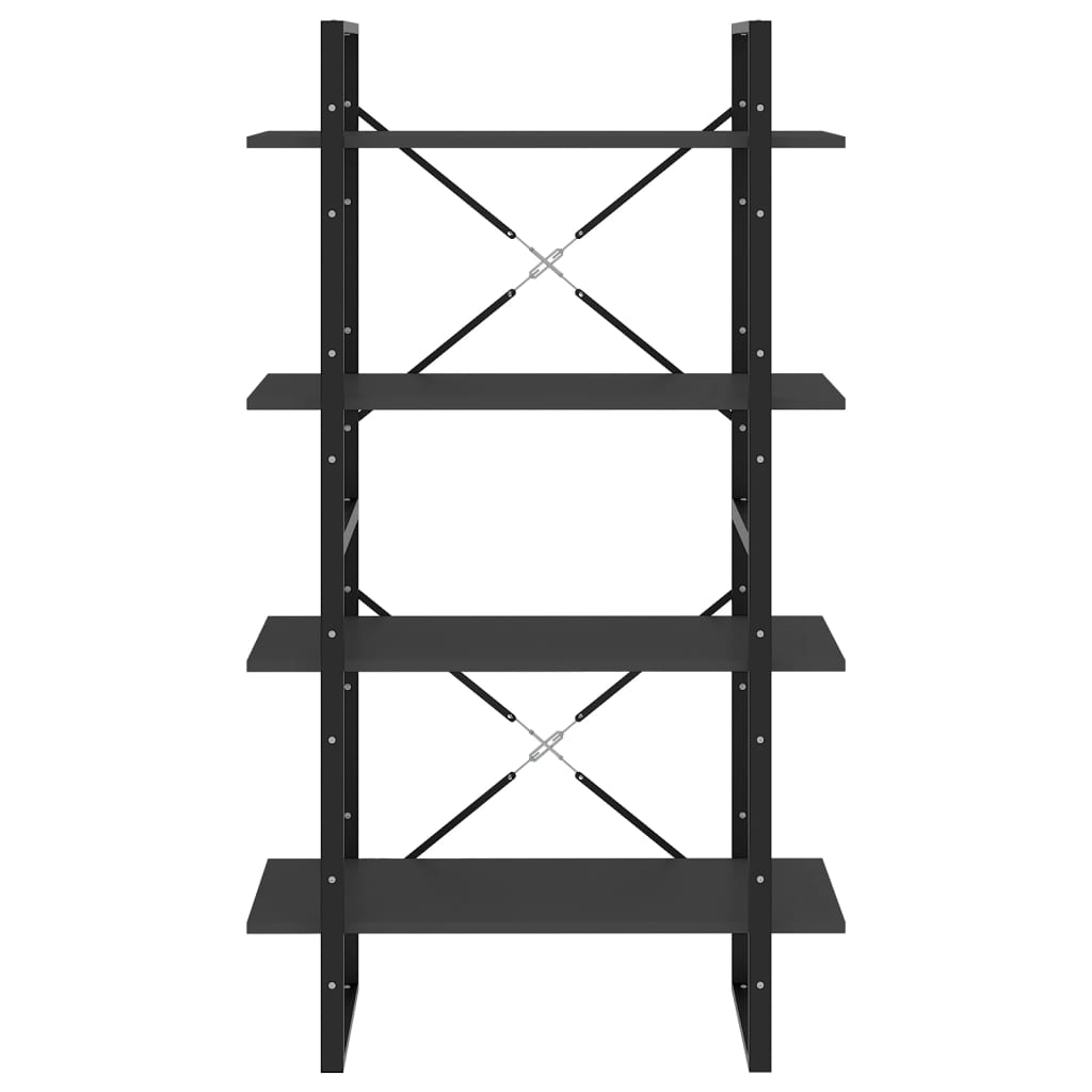 Bibliotecă cu 4 rafturi, gri, 80x30x140 cm, PAL GartenMobel Dekor