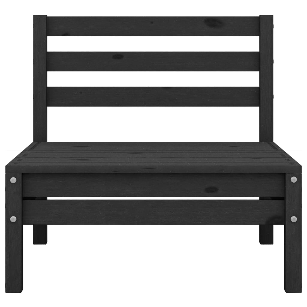 Set mobilier de grădină, 4 piese, negru, lemn masiv de pin GartenMobel Dekor