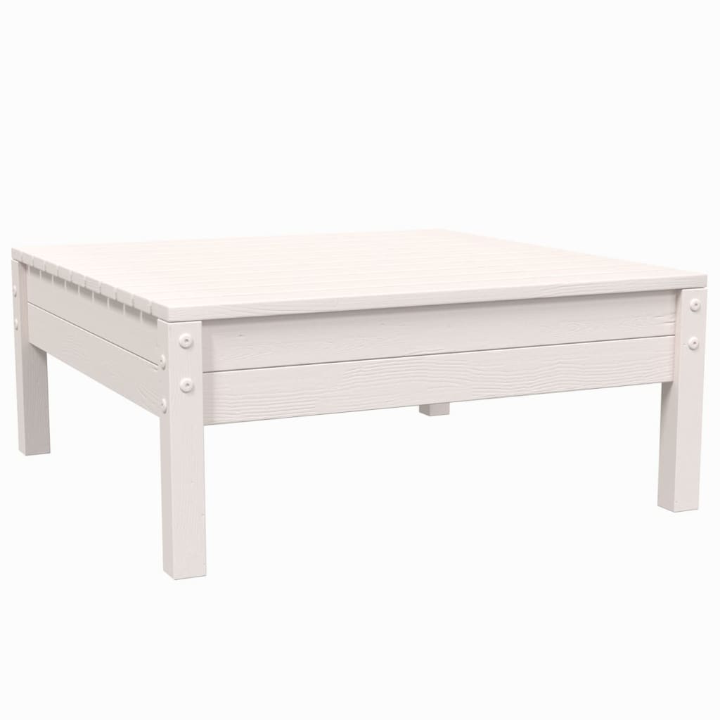 Set mobilier de grădină cu perne, 3 piese, alb, lemn masiv pin GartenMobel Dekor