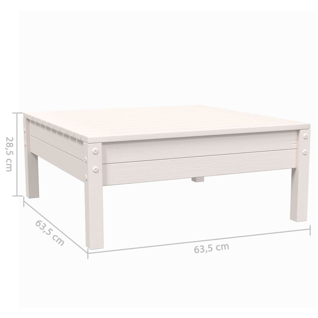 Set mobilier de grădină cu perne, 3 piese, alb, lemn masiv pin GartenMobel Dekor